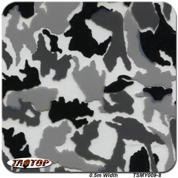 

iTAATOP 0.5m*20m TSMY009-8 Camo Grey White 3D Digital Camouflage Pattern Water Transfer Printing Film Hydrographic Films