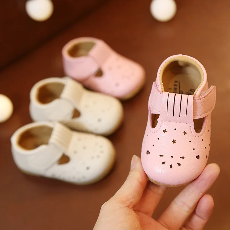 

2019 Summer Spring Toddlers Girls Shoes Cut outs Princess Shoes Sandals Girls Flats Baby Kids Single Shoes For 0-2 Year Old