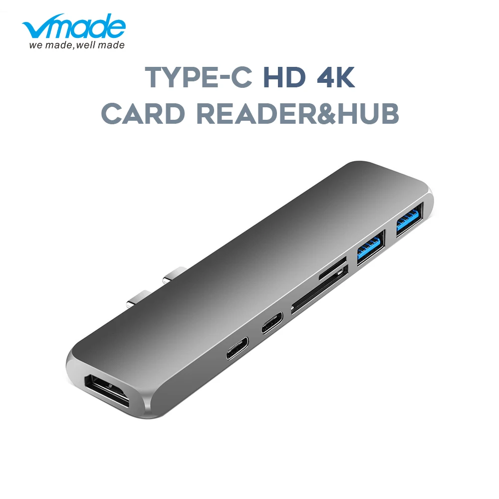 

7 in 1 USB C Type C Hub HDMI for Macbook Pro Air 2018 USB-C Hub USB Splitter 3.0 Adapter TF/SD Card Reader Type C For macbook 12