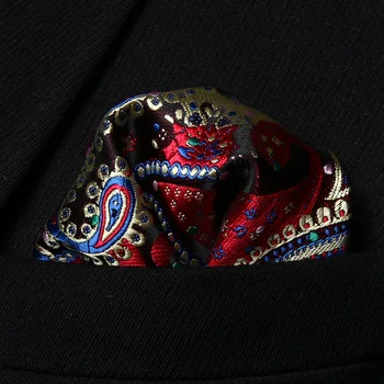 

HP706M Red Blue Paisley Men 100% Silk Party Handkerchief Pocket Square Hanky