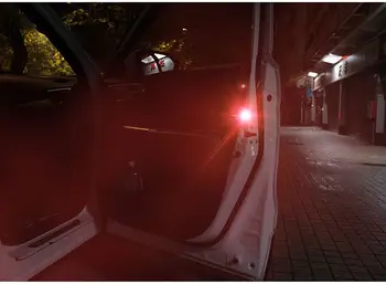 

eOsuns led strobe warning light Collision avoidance door light easy installation magnetic induction waterproof no wiring, 4pcs