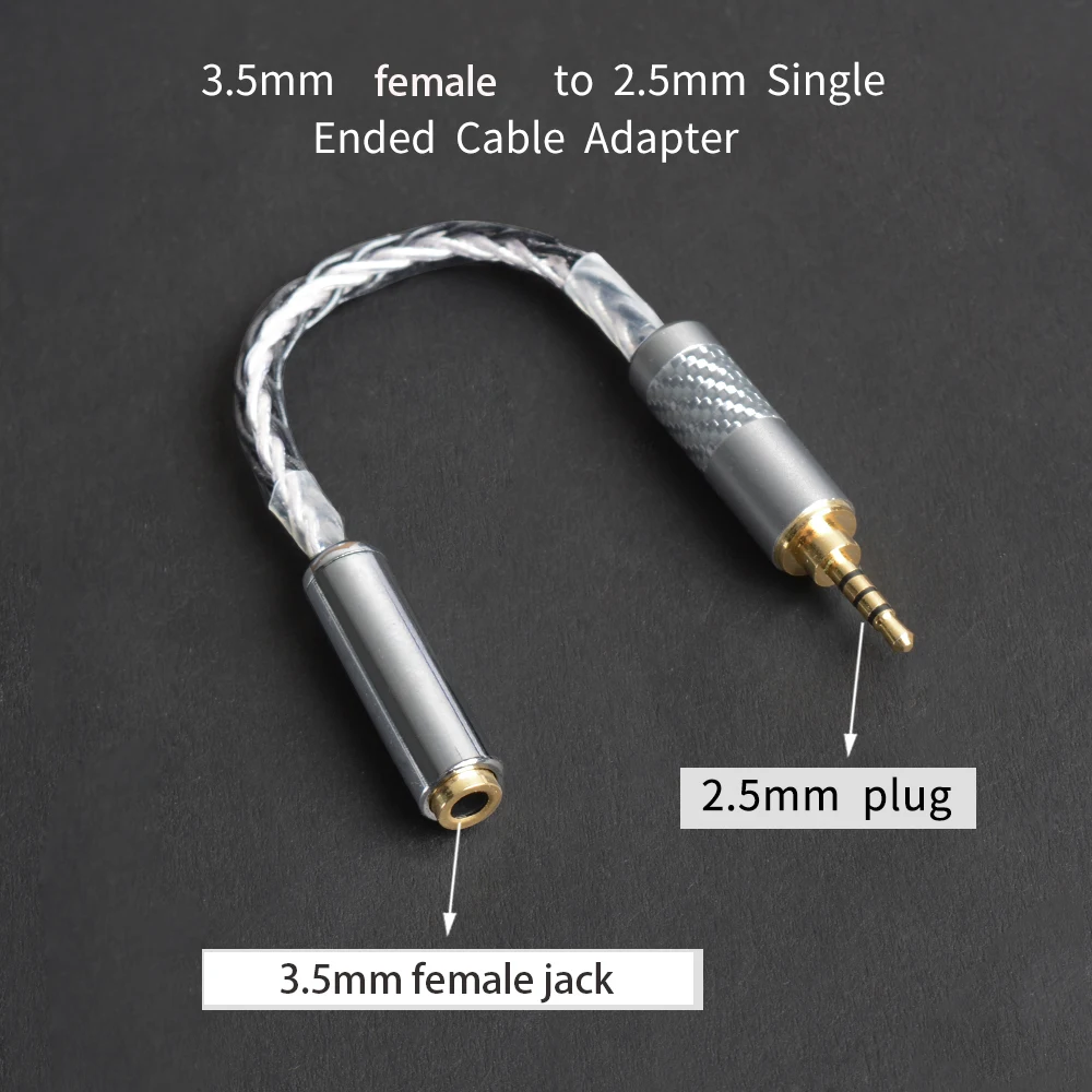 OKCSC 3 5mm Female Stereo Plug to 2 5mm Balance Male Jack OFC Audio Cable Adapter Plated Gold for Car Mp3 Audio Device Headphone