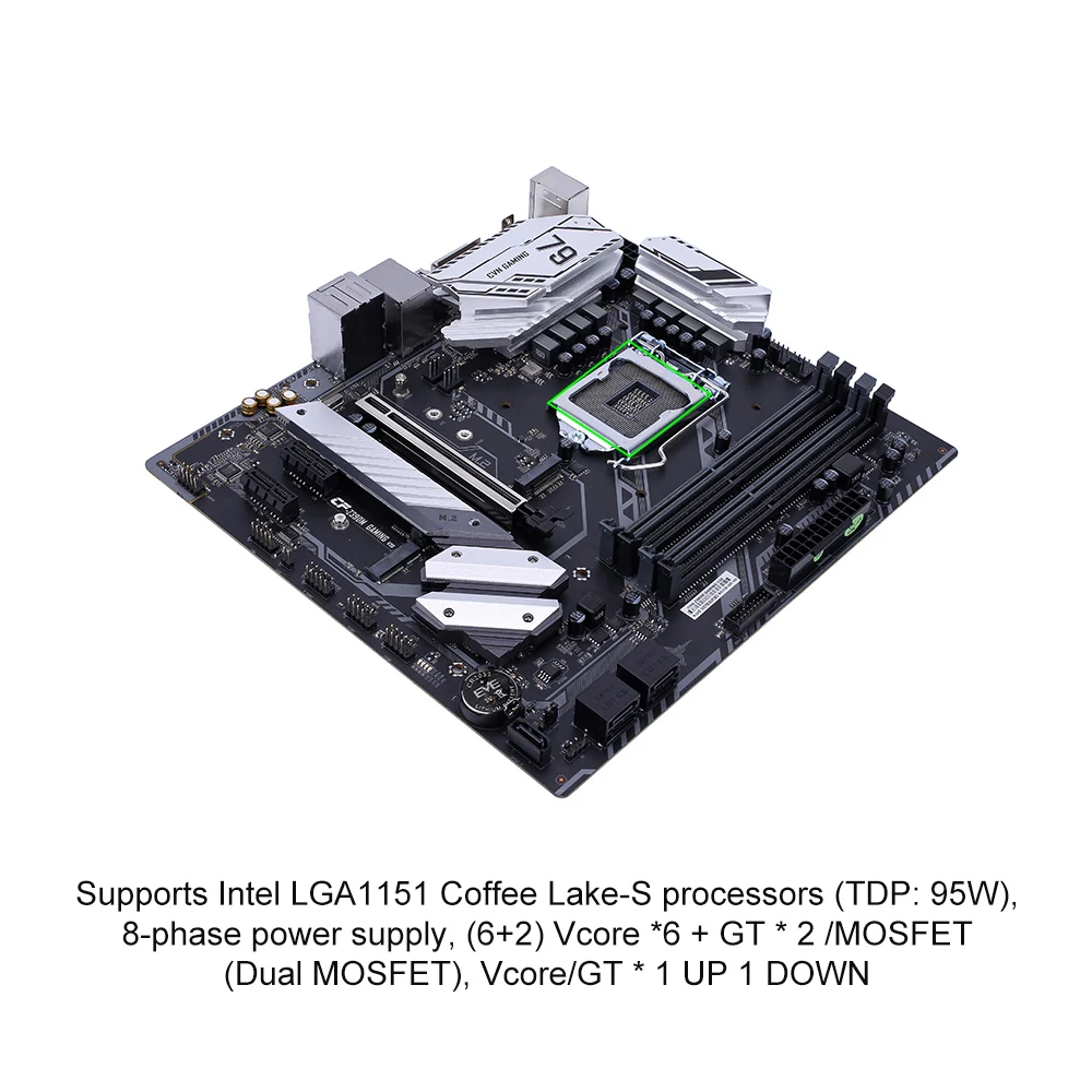 Цветная CVN Z390M игровая V20 игровая Материнская плата Intel LGA 1151 DVI HDMI mATX материнская плата PCI-E 3,0 M.2 для pc gamer