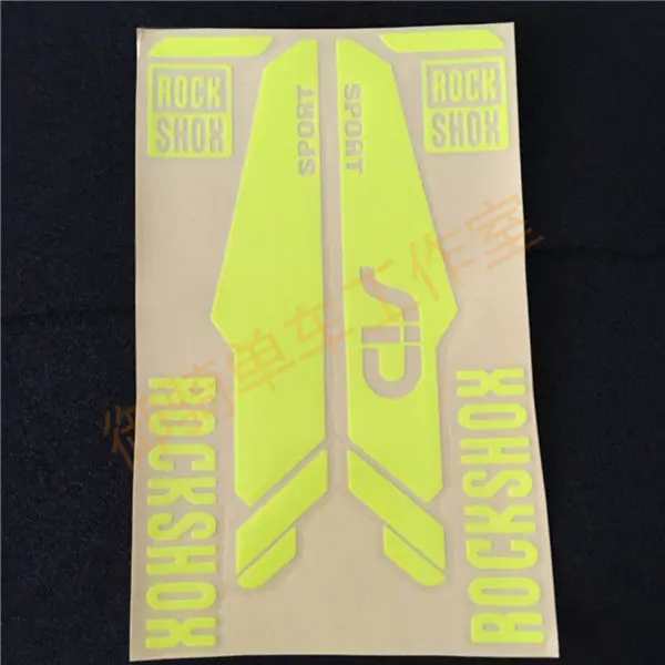Горячая Распродажа наклейки на раму горного велосипеда для rockshox/rock shox светоотражающие наклейки на вилку - Цвет: 9 fluorescent yellow