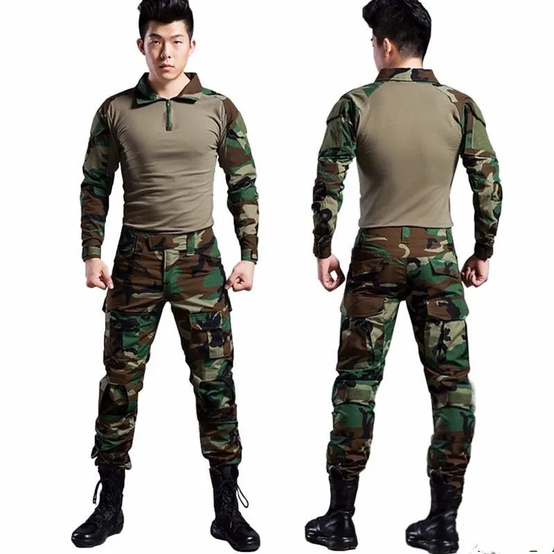 Пейнтбольная тактическая камуфляжная военная форма Камуфляжный боевой костюм военная одежда для охотника и рыбалки рубашка и брюки - Цвет: 4