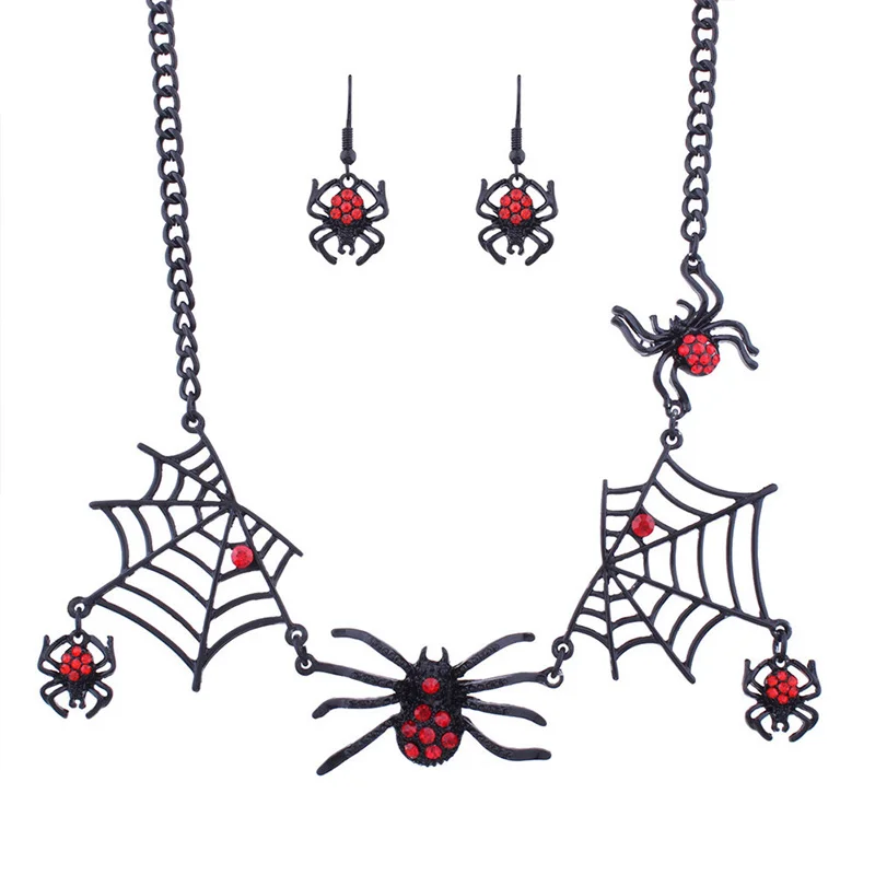 

Halloween Jewelry Creative Necklace Alloy Gothic Spider Web Pendant & Chain For Men/Women Punk Gift Individuality Accessories