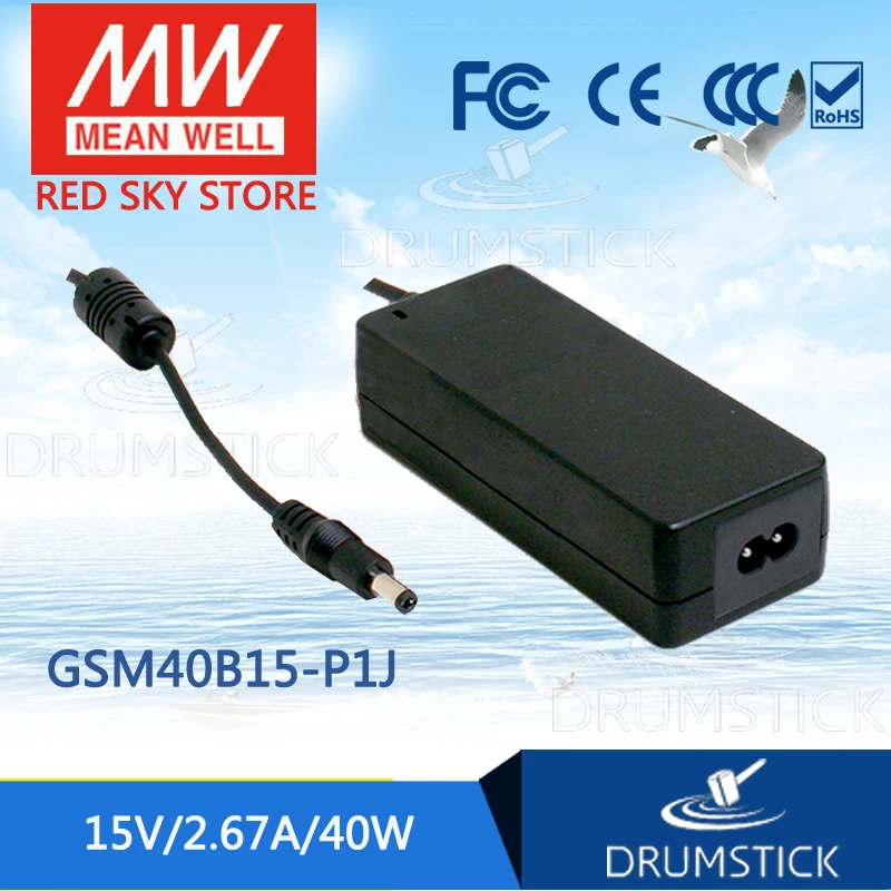 

MEAN WELL GSM40B15-P1J 15V 2.67A meanwell GSM40B 15V 40W AC-DC High Reliability Medical Adaptor