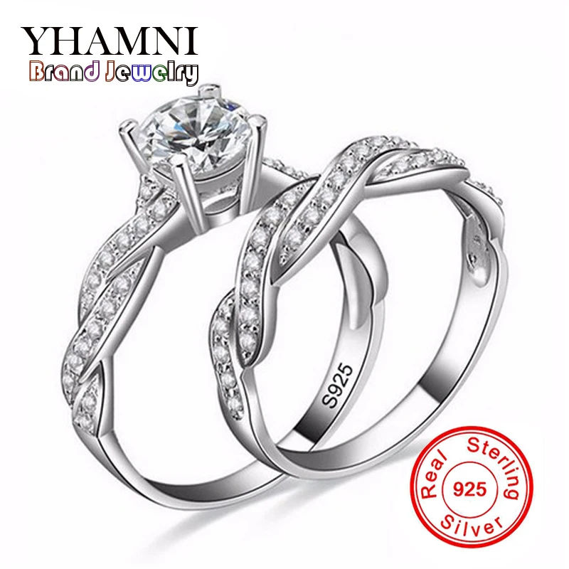 Prix pour Grande Promotion!!! réel 925 Anneaux D'argent Sterling pour les Femmes Coeurs et Flèches 1 Carat CZ Diamant Marque Deux Bague de Fiançailles AMSR127 Prix pour Grande Promotion!!! réel 925 Anneaux D'argent Sterling pour les Femmes Coeurs et Flèches 1 Carat CZ Diamant Marque Deux Bague de Fiançailles AMSR127