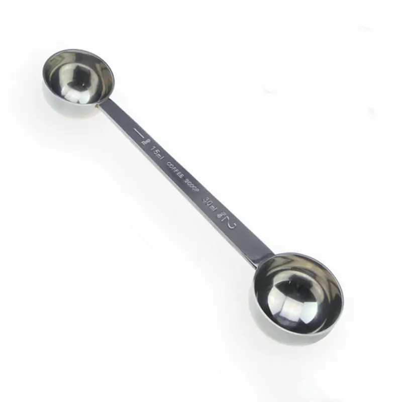 Premium Quality Stainless Steel Dual Scoop Coffee Spoon, 2 tbsp and 1