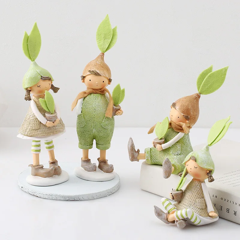 

2Pcs/Set Nordic Style Elf Ornaments Resin Craft Elf Statue Home Decoration Accessories Resin Elf Figure Sculpture