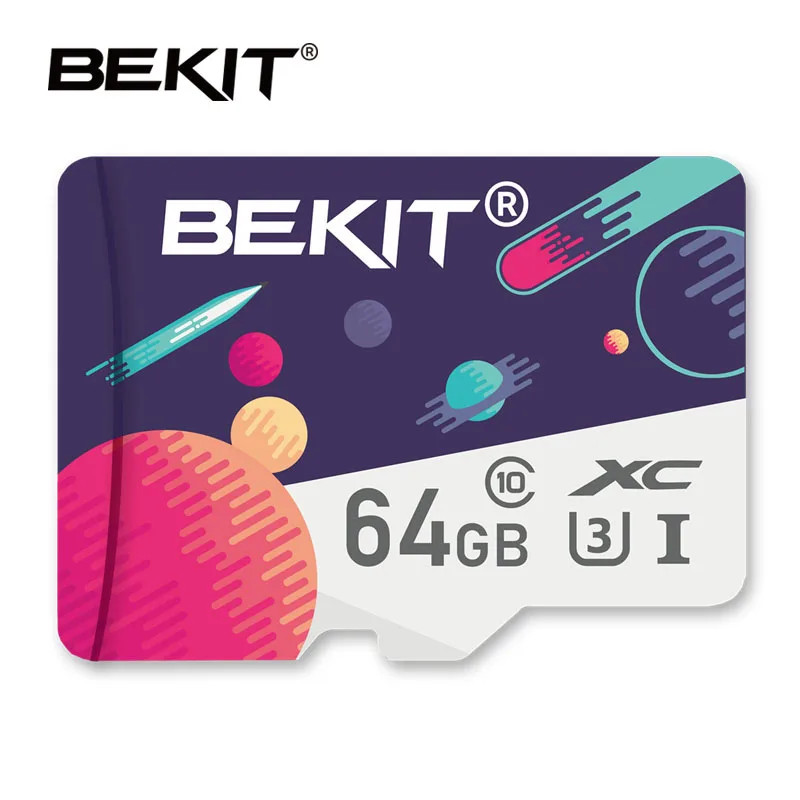 Bekit micro sd карта 128 ГБ 256 ГБ 32 ГБ 64 ГБ 16 ГБ 8 ГБ карта памяти micro sd карта SDXC SDHC класс 10 флэш-накопитель для камеры смартфона - Емкость: SU-64GB-LUO