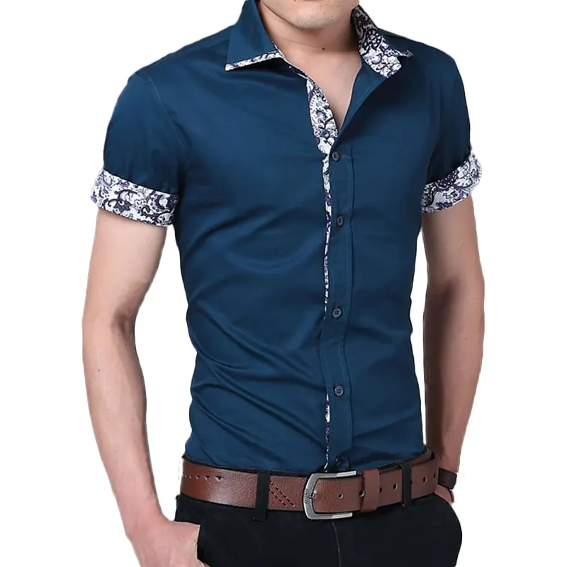 Male Shirt Brand Summer Mens Dress Shirts Short Sleeve Casual Shirt Men Slim Fit Camisa Design Formal Shirt Imported Clothing