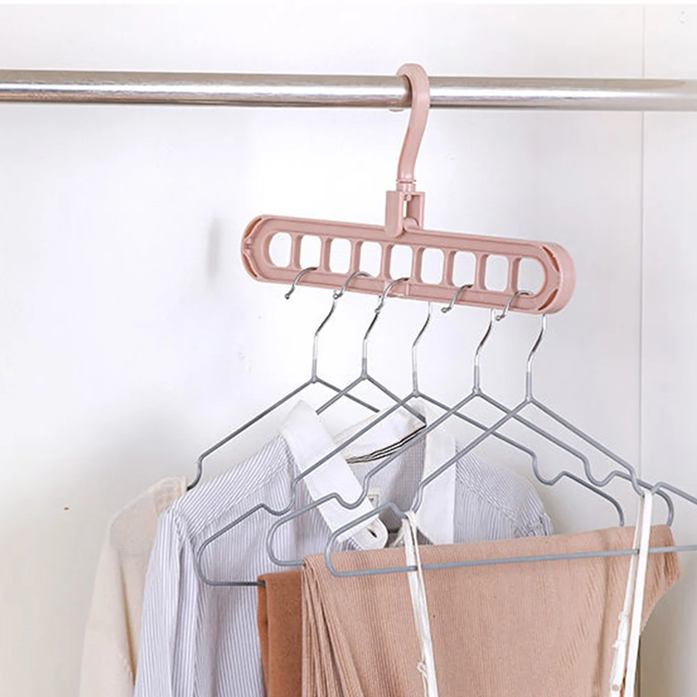 

Rotatable 9-hole Non-slip Drying Rack Magic Circle Clothes Hanger Clothes Drying Rack Multifunction PP Hangers Storage Racks