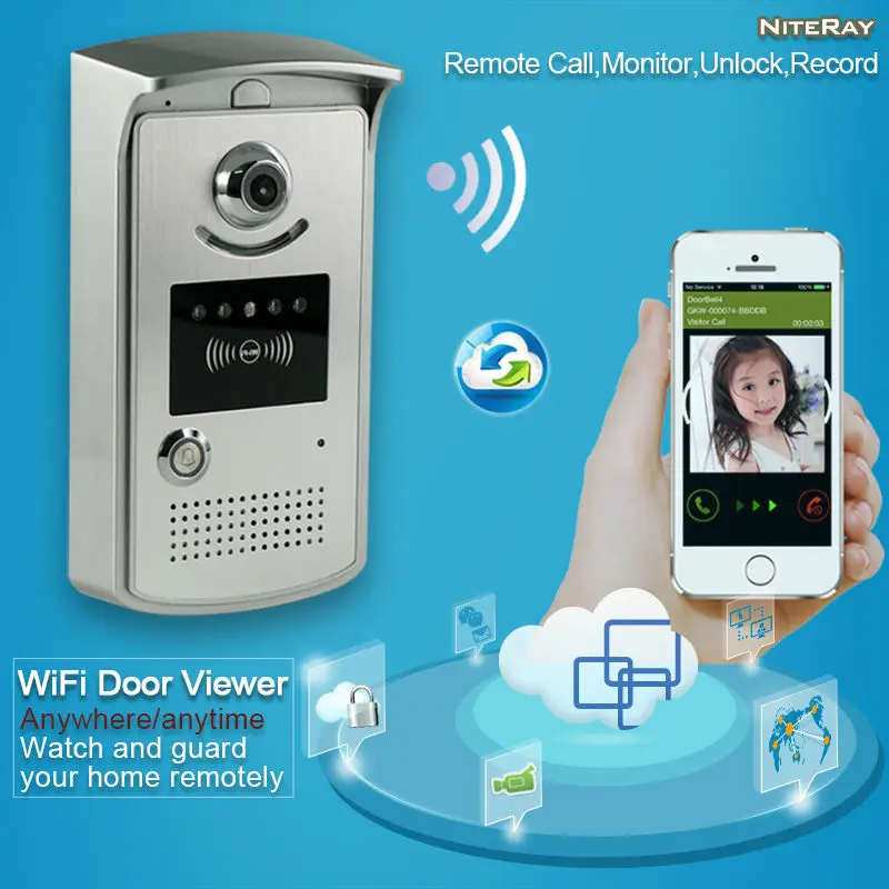 Niteray Top Sellers Wifi Intercom Video Door Phone Front
