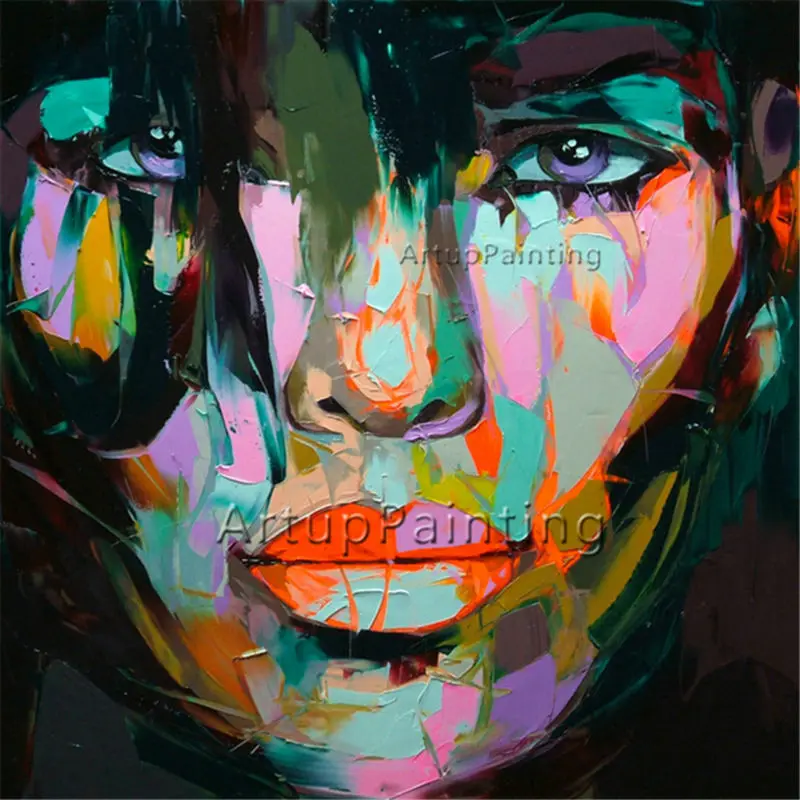 

Francoise Nielly canvas Painting Palette knife Face oil painting wall art pictures for living room home decor caudros decoracion