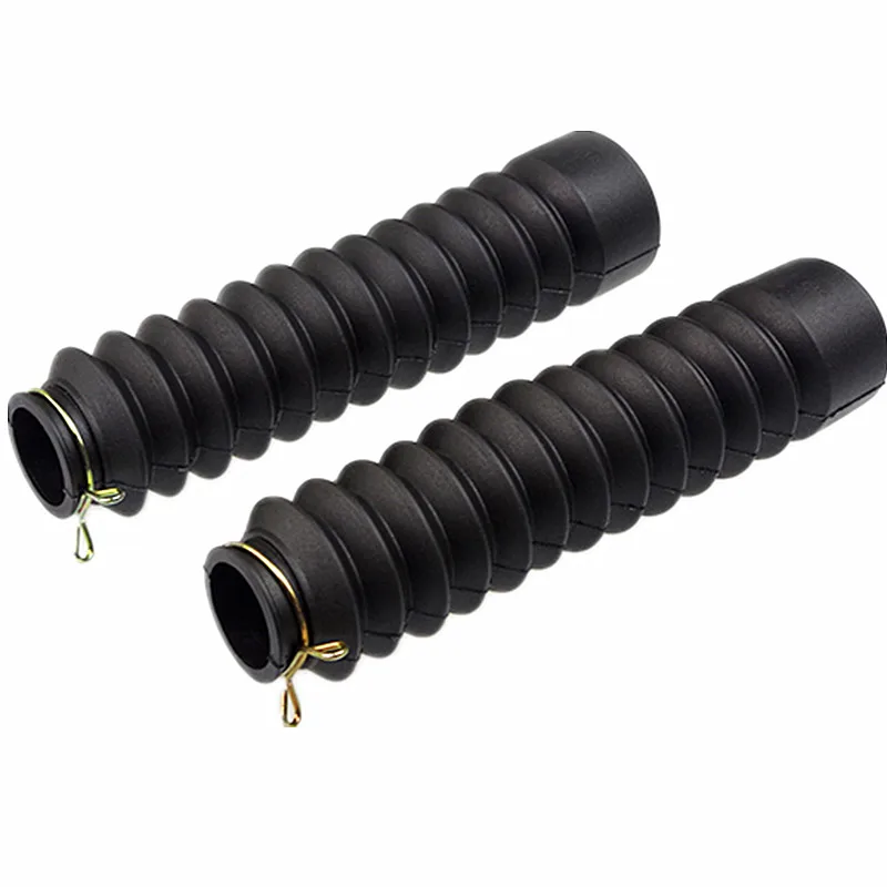 Spedizione Gratuita 2 Pezzi Nero Moto Forcella Copertura Ghette Gators Stivali Nero Shock Boot Per Harley Honda Yamaha