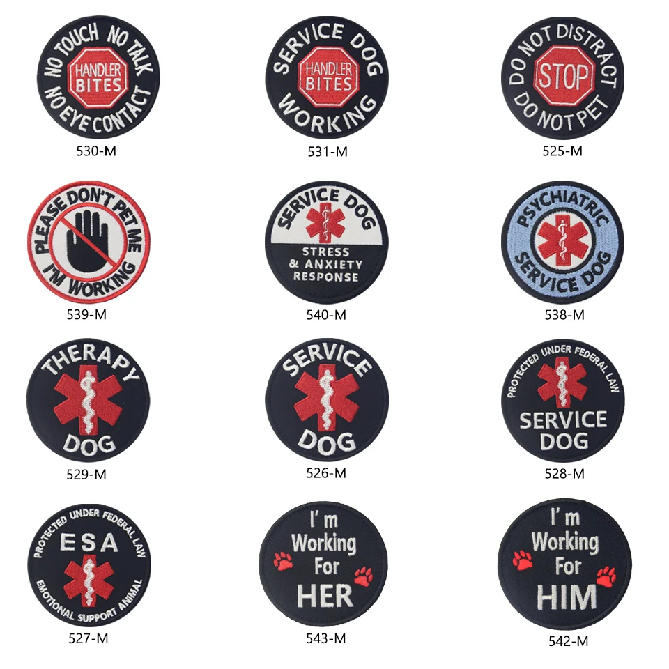 

Embird patches Embroidered hook N loop patch backing Psychiatric Service Dog ceo-friendly 3D morale patches hook & loop patch