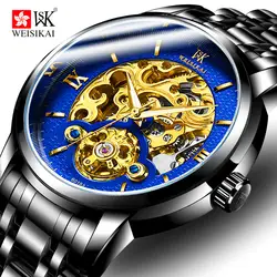 Швейцария [Weskey] водостойкая Изысканная сталь Tourbillon Мужские часы атмосферная гравировка Xiangyun автоматические механические часы