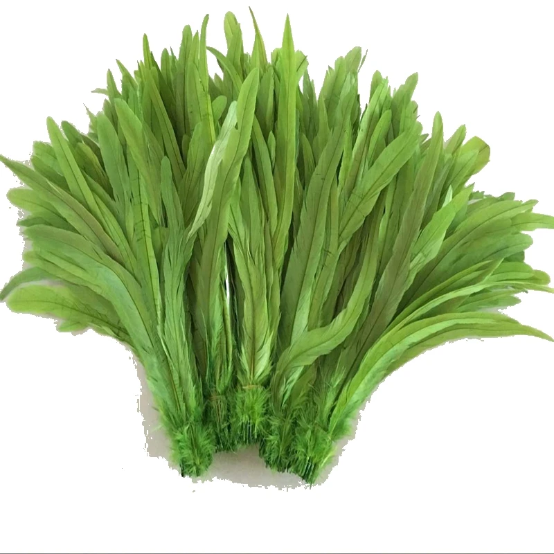 New! Wholesale 500 Pc Apple Green Rooster Feathers, 35-40cm Diy Jewelry