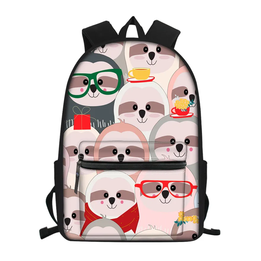 FORUDESIGNS/Детский принт с изображением милых животных, школьные сумки для подростков, школьный рюкзак для женщин, сумки на плечо, детский