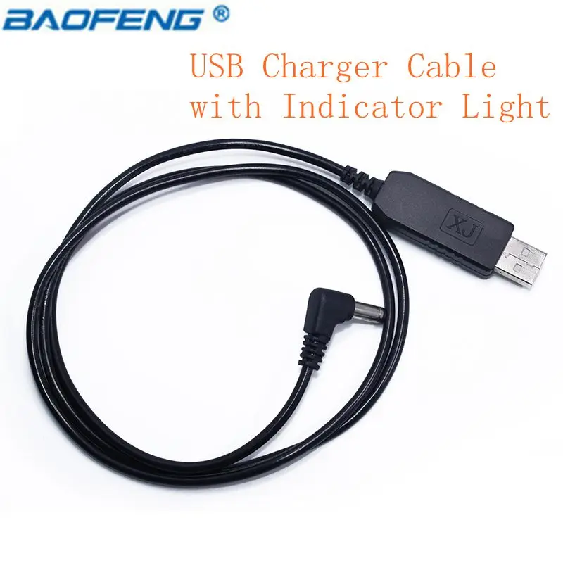 Оригинальный Портативный USB зарядный кабель Baofeng с индикатором и светильник для