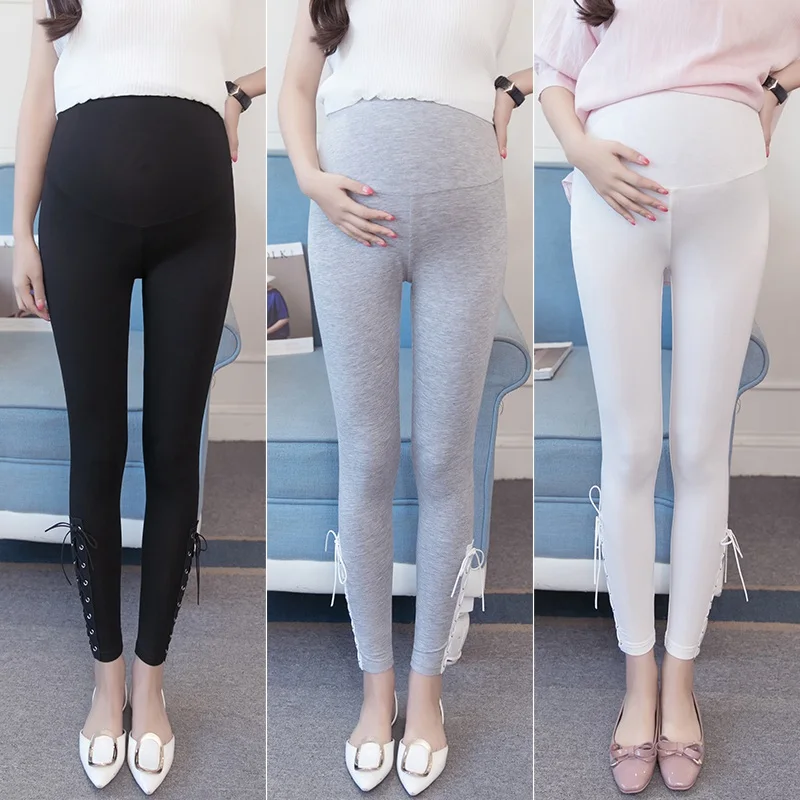 

Pregnant women's pants spring and summer thin section leggings fashion wear nine points feet pants pregnant women stomach lift p