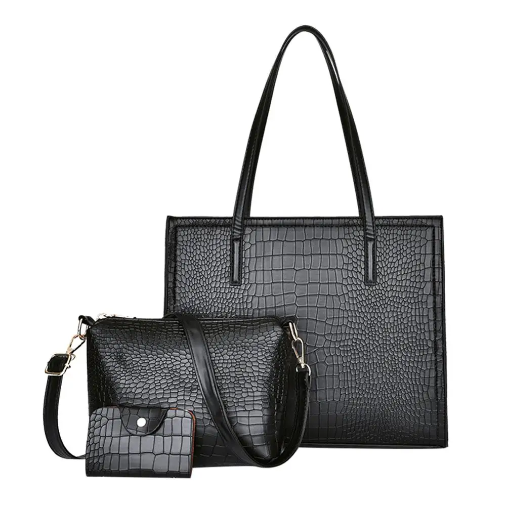 

3pcs/set Casual Women Totes Purse Leather Satchel Shoulder Handbags Ladies Crossbody Messenger Bag Clutch Bolsas Feminina Saco