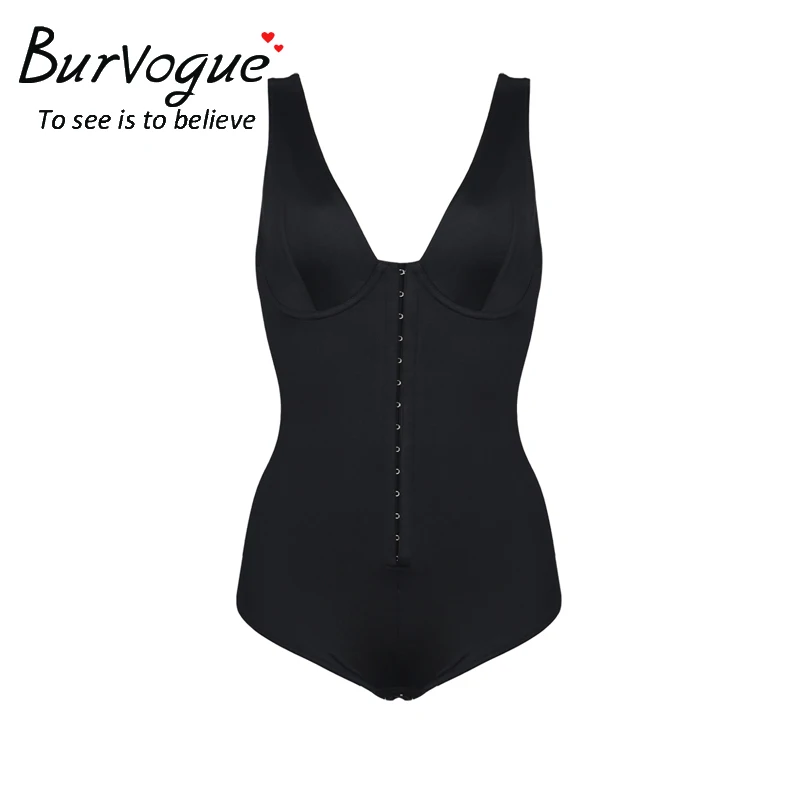 Burvogue, женские сексуальные боди размера плюс, Корректирующее белье, утягивающее белье - Цвет: Black