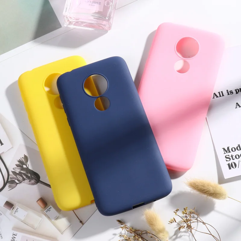 Чехлы для Motorola Moto G7 Plus мягкий силиконовый чехол карамельного цвета на заднюю