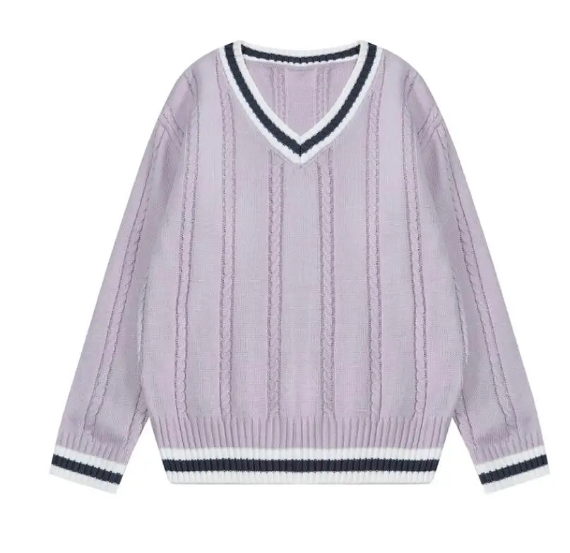 

2018 autumn and winter new long-sleeved V-neck loose knit pullover sweater women