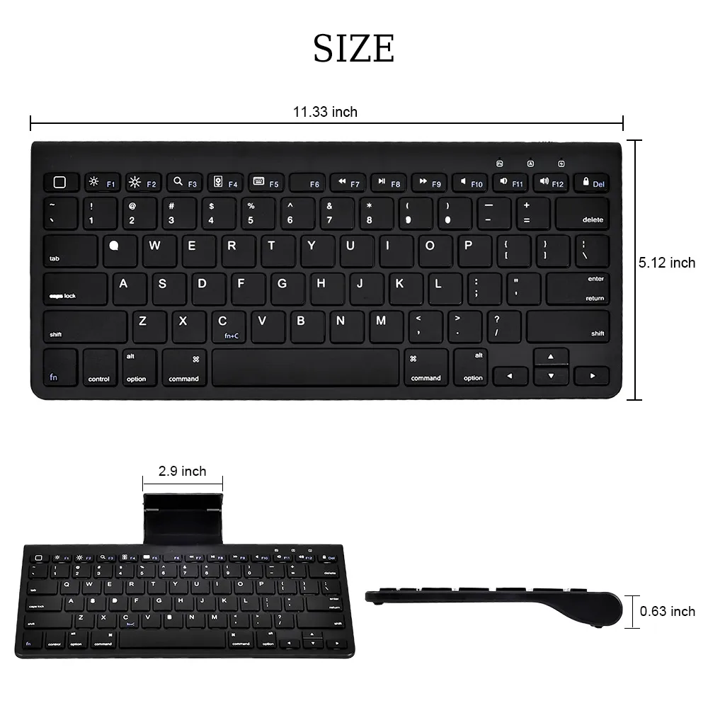 Mini Bluetooth Keyboard for Phone iPad for Smart TV Multimedia Hot Keys Wireless Keyboard for Android 5