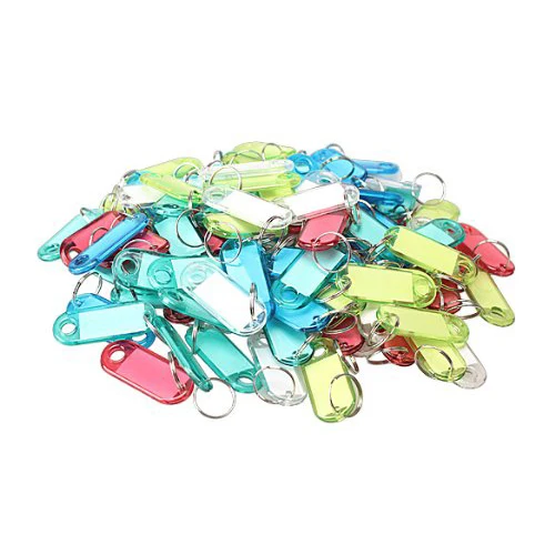 

Crystal Clear Colorful Key ID Label Tags,100 Pcs