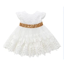 Милое платье принцессы для детей платье с цветочным узором для девочек вечерние бантом кружева Бальные платья Размеры От 3 до 7 лет