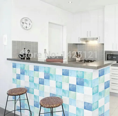 mop water PVC mosaic wall sticker tile art self-adhesive wallpaper bathroom waterproof walls paper for kitchen decor 5 | Дом и сад
