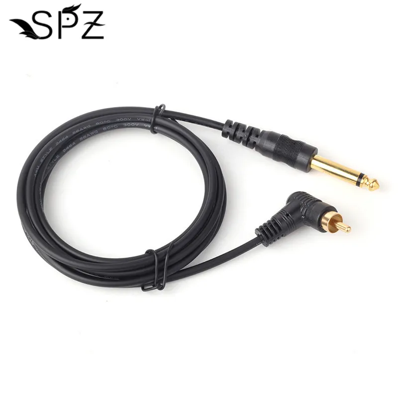 

1.8m Copper RCA Tattoo Clip Cord Black Soft Silicone Right Angle L Type Connector Wires For Rotary Tattoo Machine Power Supply