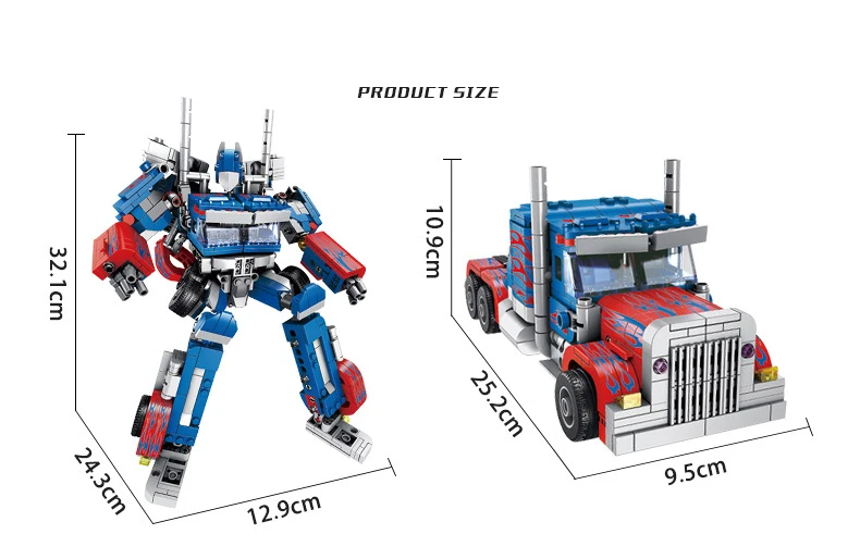 Горячая фильм трансформации супер робот 6in1 building block Peterbilt 389 тяги грузовик глава assemable кирпичи игрушечные лошадки коллекция