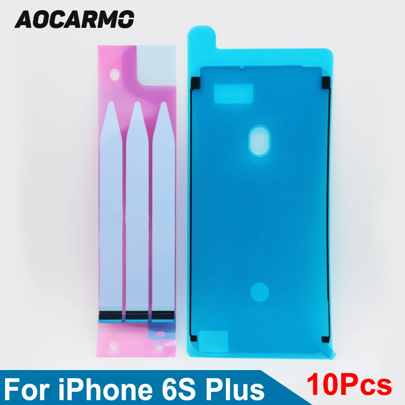 10 компл./лот Aocarmo для iPhone 6S Plus 5 дюйма 6SP ЖК-дисплей экран клей + батарея