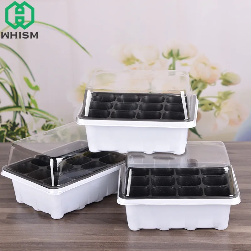 WHISM Durable 12 Hole Nursery Pots Plant Seeds Grow Box Mini Flower Pot