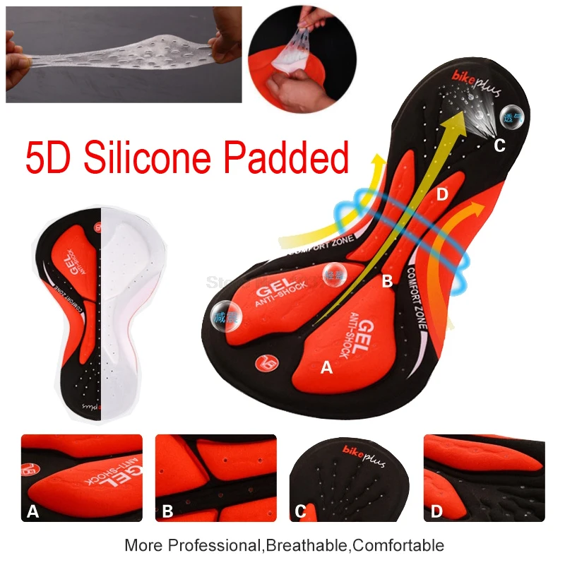 Coolmax men ciclismo calças curtas 5d acolchoado