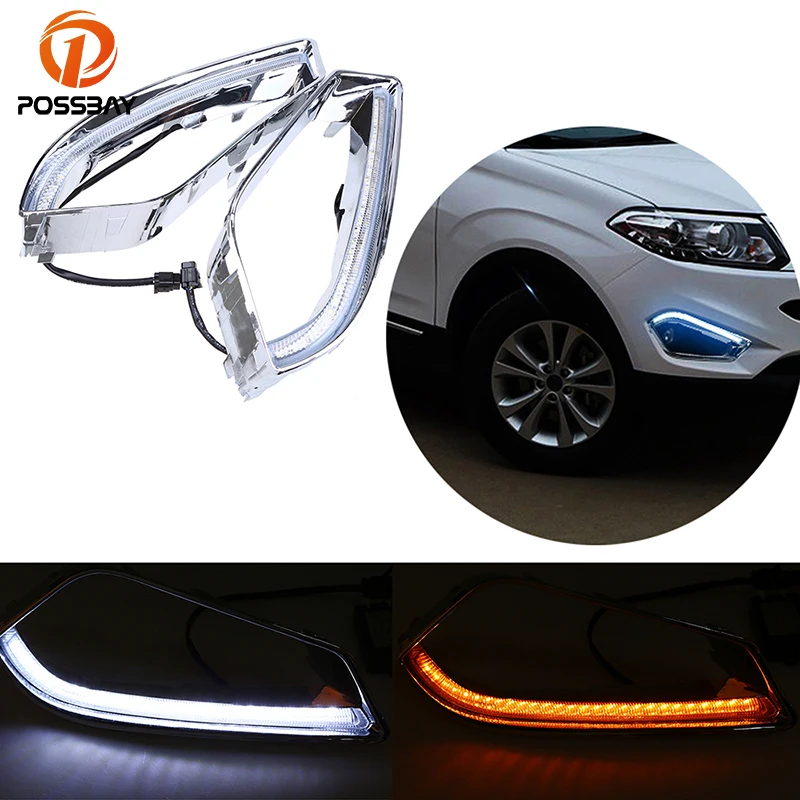 Waterproof And Turn Signal Style LED Car DRL Daytime Running Lights Fog Lamp For Chery Tiggo