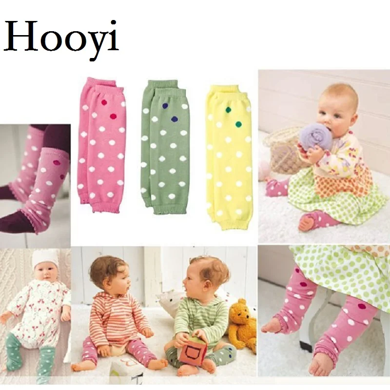 Hooyi/Детские гетры; колготки для новорожденных; Наколенники; наколенники для младенцев; теплые гольфы для маленьких девочек; в горошек; дешевые детские аксессуары