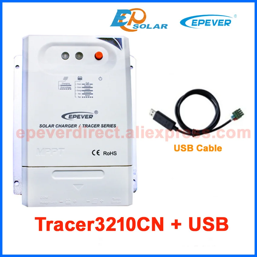 

Battery charger solar controller EPsolar EPEVER MPPT Tracer3210CN+USB cable connect PC 30A Max PV input 100v