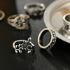 Tocona-Conjunto de 9 anillos Midi bohemios para mujer, elefante Punk, flor, anillos de nudillo de plata ahuecados, regalo de joyería 4618 ► Foto 3/6