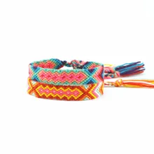 

Handmade Hippy Boho Embroidery Cotton Friendship Bracelet Love Charm Woven Rope String Friendship Bracelets For Women Men k21-30