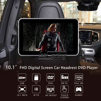 

10.1 inch Touch Screen Headrest Monitor DVD Player with FM/IR/USB/SD(MP5)/Support Wireless game/1080P