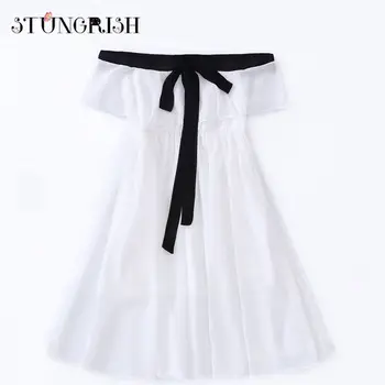 

Fashion Teenager Dresses Strapless White Ruffle Beach Dress Children Chiffon Princess Sleeveless Clothing Summer Wear For 6-14Y