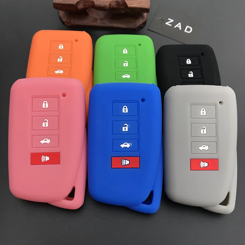 

ZAD silicone car key cover case fit for lexus nx 200 nx300h rx 350 450h es 350 gs is ls gs rc f 2014 2015 2016 4 button fob case