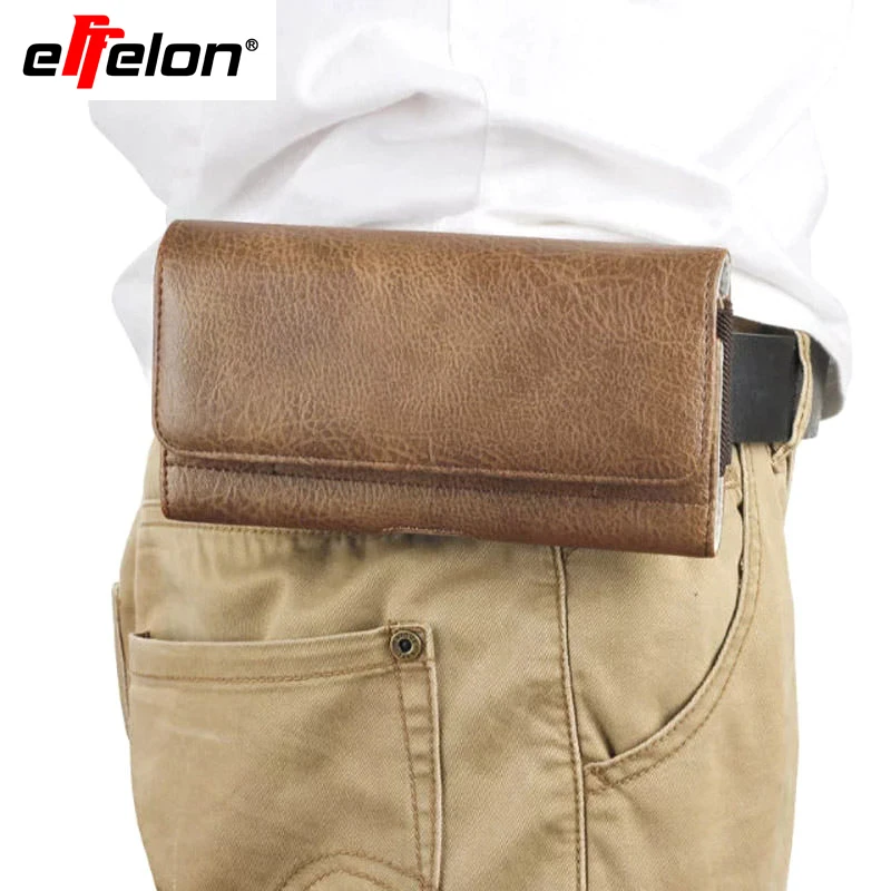 Effelon PU Leather Waist Bag Clip Belt Pouch Mobile Phone