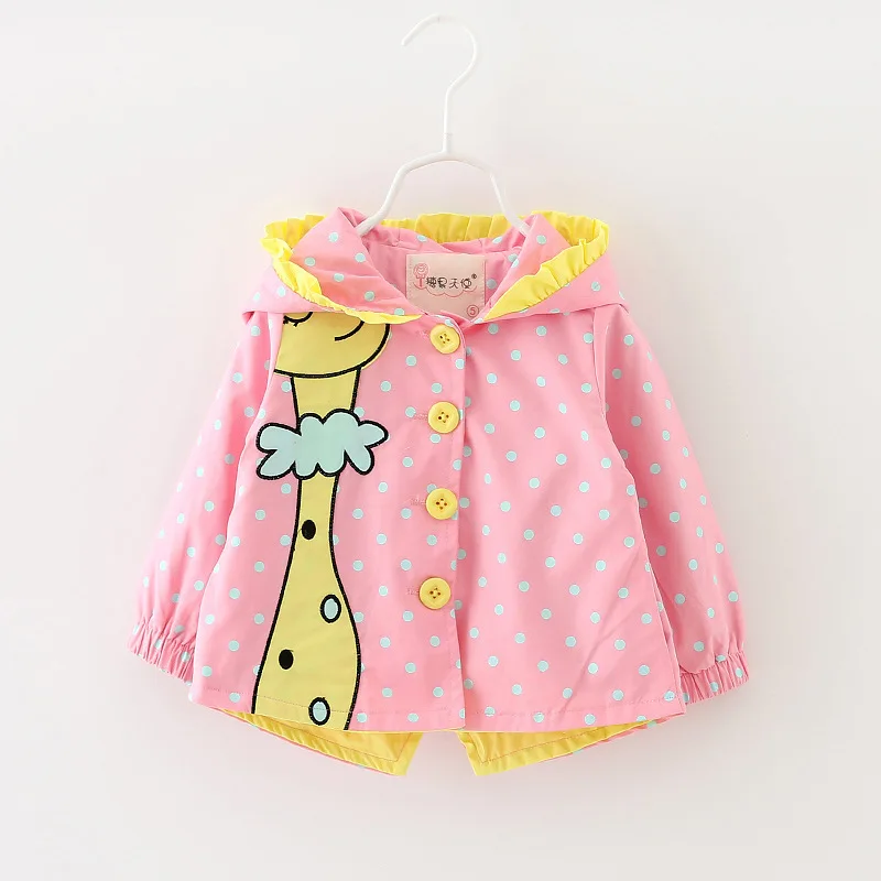 

2019 spring new Korean version girl jacket windbreaker cartoon fashion cotton children's coat little cute children's clothing