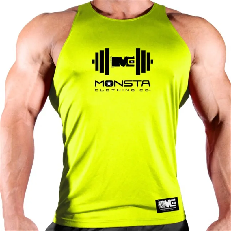 

YEMEKE New Men Summer Gyms Tank Top High Quality Fashion Mens Clothing Loose Breathable Leisure Sleeveless Shirts Vest 2019